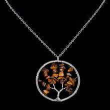 Load image into Gallery viewer, The Tree of Life Healing Natural Gemstone Pendant Necklace -Tiger Eye
