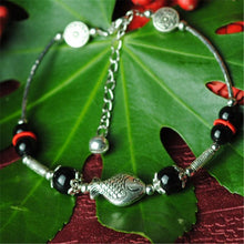 Load image into Gallery viewer, Ladies Fish Shape Anklets/Tibetan Silver Retro Foot Chain in Velvet Pouch