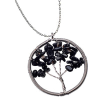 Load image into Gallery viewer, The Tree of Life Healing Natural Gemstone Pendant Necklace -  Black Onyx