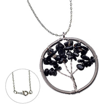 Load image into Gallery viewer, The Tree of Life Healing Natural Gemstone Pendant Necklace -  Black Onyx