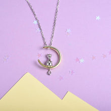 Load image into Gallery viewer, 925 Sterling Silver Cat On The Moon Pendant/Necklace