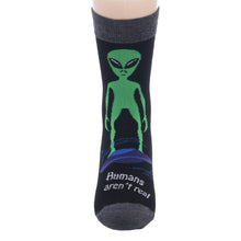 Load image into Gallery viewer, Humans Aren&#39;t Real - 1 Pair Unisex ALIEN Themed Socks