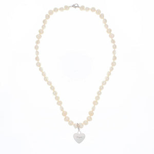 Personalised White Freshwater Pearl Scripted Name Necklace