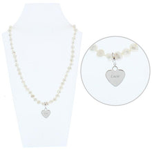 Load image into Gallery viewer, Personalised White Freshwater Pearl Scripted Name Necklace