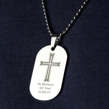 Load image into Gallery viewer, Personalised Cross Stainless Steel Dog Tag Necklace