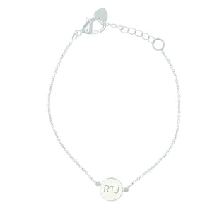 Personalised Silver Plated Initials Disc Bracelet