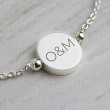 Load image into Gallery viewer, Personalised Silver Plated Initials Disc Bracelet