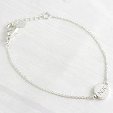 Load image into Gallery viewer, Personalised Silver Plated Initials Disc Bracelet