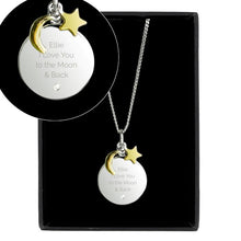 Load image into Gallery viewer, Personalised Moon &amp; Stars Sterling Silver Necklace