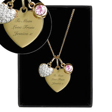 Load image into Gallery viewer, Personalised Sterling Silver 9ct Gold Heart Necklace
