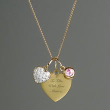 Load image into Gallery viewer, Personalised Sterling Silver 9ct Gold Heart Necklace