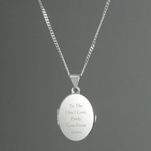 Load image into Gallery viewer, Personalised Sterling Silver Oval Locket Pendant Necklace