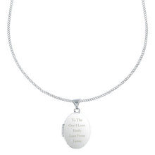 Load image into Gallery viewer, Personalised Sterling Silver Oval Locket Pendant Necklace