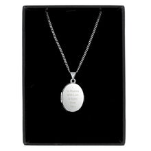 Load image into Gallery viewer, Personalised Sterling Silver Oval Locket Pendant Necklace