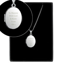 Load image into Gallery viewer, Personalised Sterling Silver Oval Locket Pendant Necklace