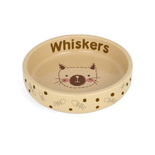 Load image into Gallery viewer, Personalised Cat Stitch Small Brown Cat Bowl