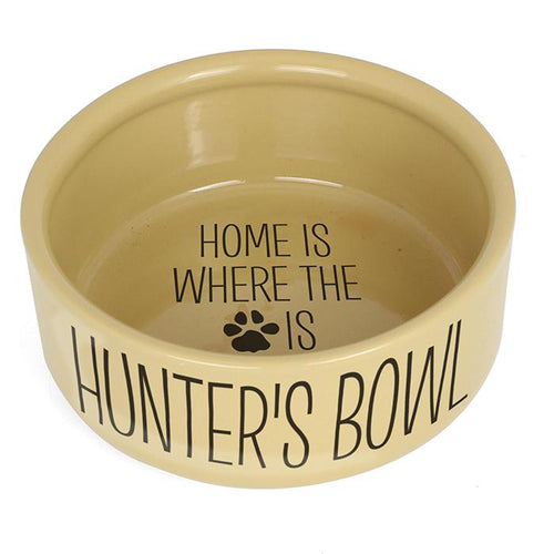 Personalised Home Is Where Large Brown Dog Bowl