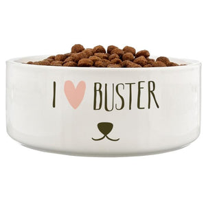 Personalised Dog Features 16cm Large White Pet Bowl