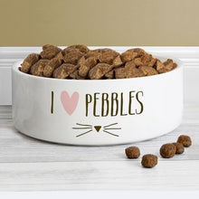 Load image into Gallery viewer, Personalised Cat Features 14cm Medium White Pet Bowl