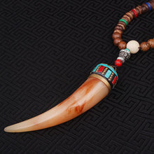 Load image into Gallery viewer, Tibetan Horn Pendant Sandalwood Handmade Necklace