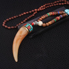 Load image into Gallery viewer, Tibetan Horn Pendant Sandalwood Handmade Necklace