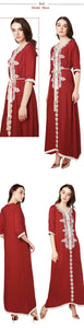 Moroccan Kaftan Women Long Dress Embroidery Ethnic Dress