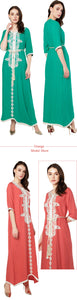 Moroccan Kaftan Women Long Dress Embroidery Ethnic Dress
