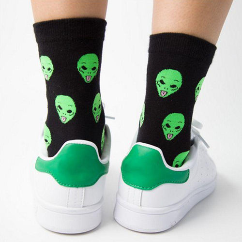 Funny Alien Face Unisex Crew Socks