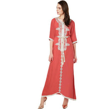 Load image into Gallery viewer, Moroccan Kaftan Women Long Dress Embroidery Ethnic Dress