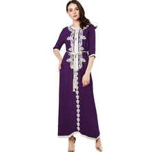 Load image into Gallery viewer, Moroccan Kaftan Women Long Dress Embroidery Ethnic Dress