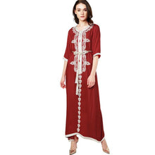 Load image into Gallery viewer, Moroccan Kaftan Women Long Dress Embroidery Ethnic Dress