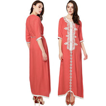 Load image into Gallery viewer, Moroccan Kaftan Women Long Dress Embroidery Ethnic Dress