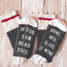 Load image into Gallery viewer, Funny Socks/ If You Can Read This Bring Me A Glass Of Wine/ Unisex
