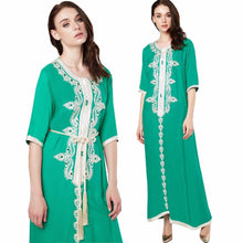Load image into Gallery viewer, Moroccan Kaftan Women Long Dress Embroidery Ethnic Dress