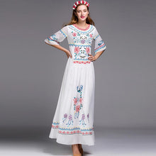 Load image into Gallery viewer, Bohemian/ Slavic Long Fashion Dress/Embroidery Floor-Length Elegant Ethnic Dress