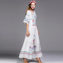 Load image into Gallery viewer, Bohemian/ Slavic Long Fashion Dress/Embroidery Floor-Length Elegant Ethnic Dress