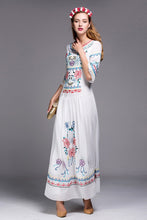 Load image into Gallery viewer, Bohemian/ Slavic Long Fashion Dress/Embroidery Floor-Length Elegant Ethnic Dress