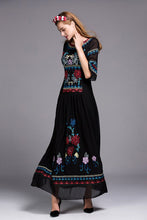 Load image into Gallery viewer, Bohemian/ Slavic Long Fashion Dress/Embroidery Floor-Length Elegant Ethnic Dress