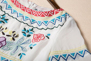 Bohemian/ Slavic Long Fashion Dress/Embroidery Floor-Length Elegant Ethnic Dress