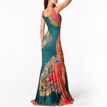 Load image into Gallery viewer, Ethnic Floral Print Maxi Boho Dress/Sleeveless Tank Dress/Mermaid Long Dress