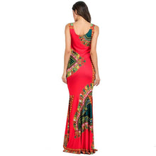 Load image into Gallery viewer, Ethnic Floral Print Maxi Boho Dress/Sleeveless Tank Dress/Mermaid Long Dress