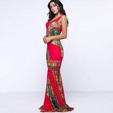 Load image into Gallery viewer, Ethnic Floral Print Maxi Boho Dress/Sleeveless Tank Dress/Mermaid Long Dress