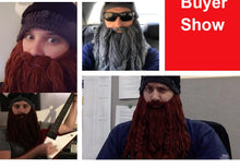 Load image into Gallery viewer, Barbarian Viking Beard Beanie Horn Crochet Hats-Handmade
