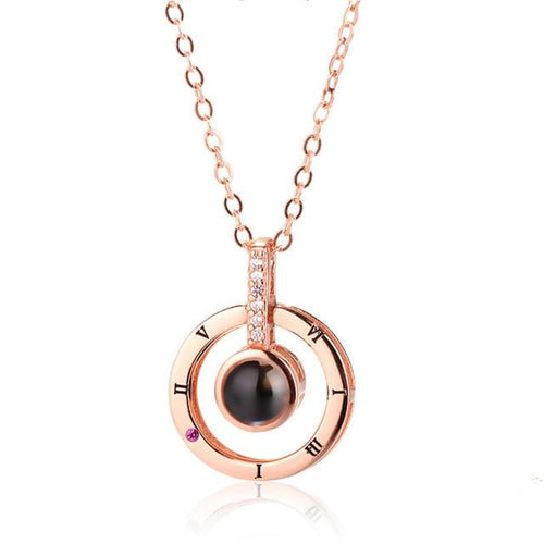 'I Love You' in 100 Languages Projection Pendant Necklace