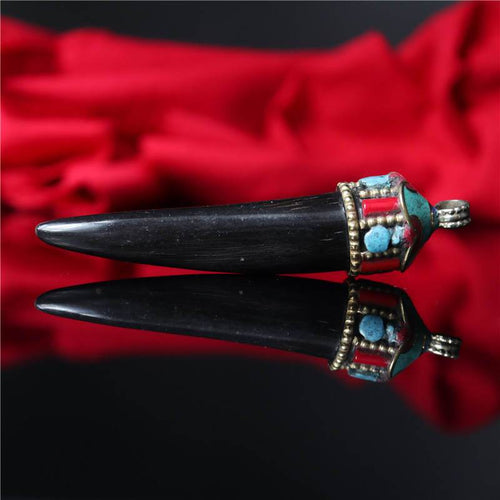 Natural Black Tibetan Horn Pendant