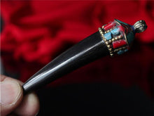 Load image into Gallery viewer, Natural Black Tibetan Horn Pendant