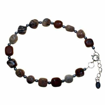 Petrified Wood & Silver Bracelet