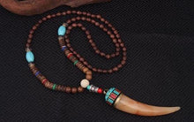 Load image into Gallery viewer, Tibetan Horn Pendant Sandalwood Handmade Necklace